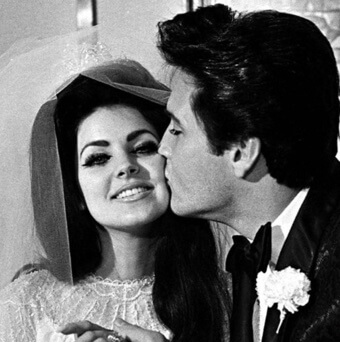 Elvis Presley and Priscilla Presley.